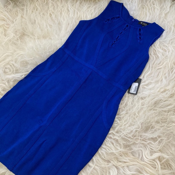 GUESS WOMENS BANDAGE COCKTAIL BODYCON DRESS - Picture 3 of 9